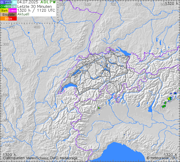 Wetterradar Schweiz und Umgebung