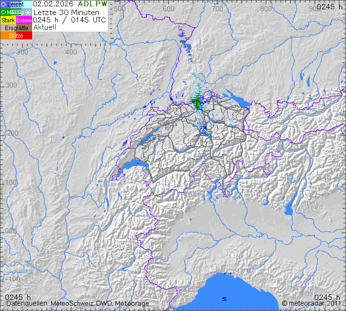 Wetterradar Schweiz und Umgebung