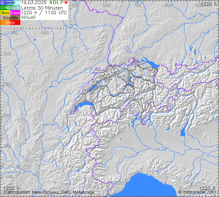 Wetterradar Schweiz und Umgebung
