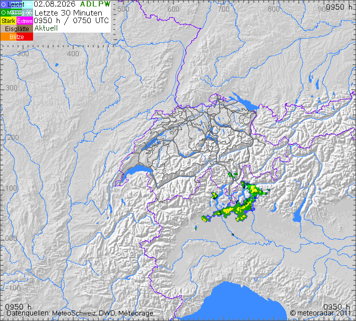 Wetterradar Schweiz und Umgebung